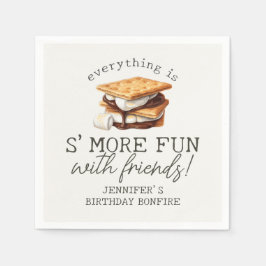 S'mores Herbst-Lagerfeuer-Outdoor-Birthday-Party Serviette