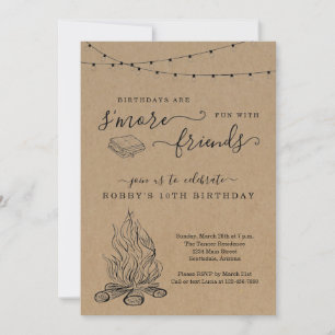 S'mores Invitation fête d'anniversaire