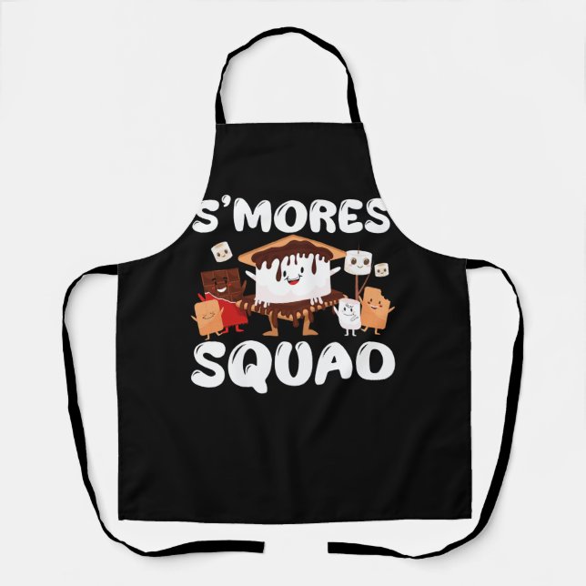 S'mores Marshmallows Funny Smores Squad Camping Ca Schürze (Vorderseite)