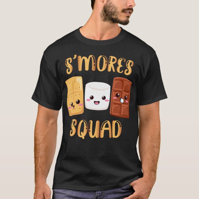 S'Mores Marshmallows Funny Smores Squad Camping Ca T-Shirt (Vorderseite)