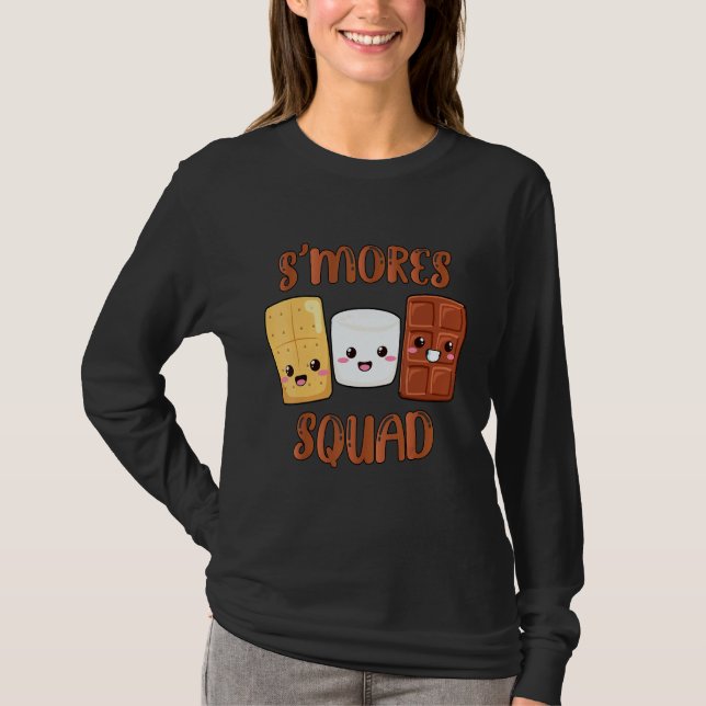 S'mores Marshmallows  Smores Squad Camping Campfir T-Shirt (Vorderseite)
