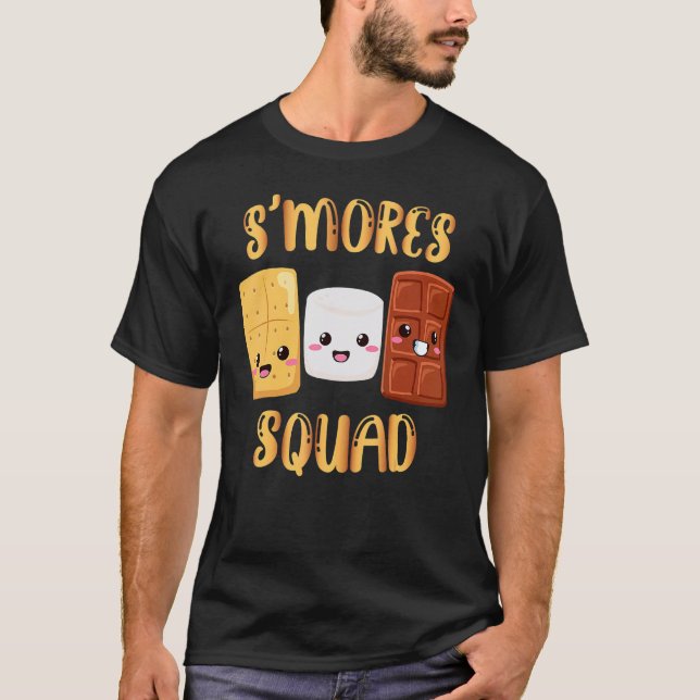 S'mores-Marshmallows Smores-Squad Camping Lagerfeu T-Shirt (Vorderseite)