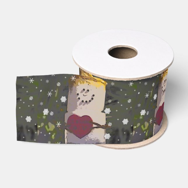 S'Mores Schneemann im Schnee Ripsband (Spule)