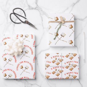 S'mores-Spaß am Lagerfeuer im Hinterhof Friendsgiv Geschenkpapier Set