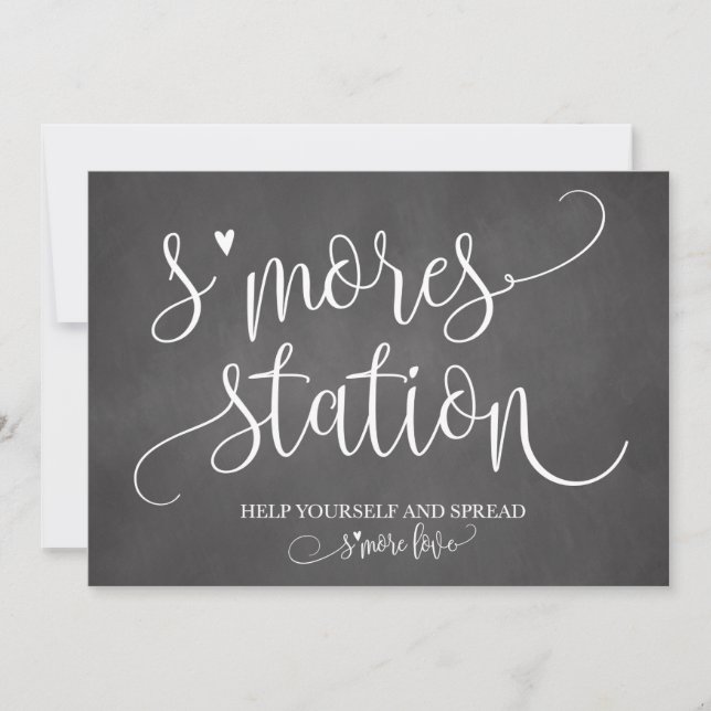 S'mores Station Gefallen Party Signage 12x18 Einladung (Vorderseite)