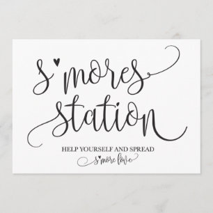 S'mores Station Gefallen Party Signage Einladung