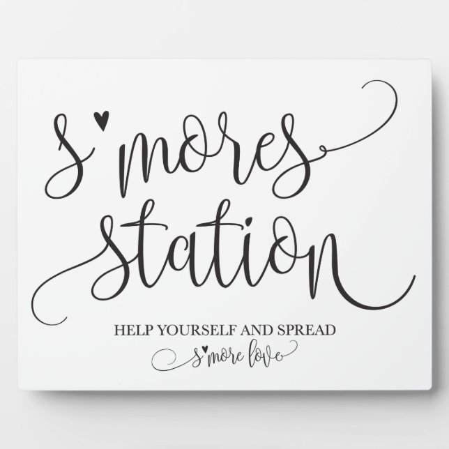 S'mores Station Gefallen Party Signage Fotoplatte (Vorderseite)