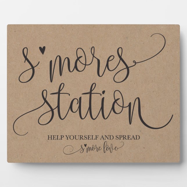 S'mores Station Gefallen Party Signage Fotoplatte (Vorderseite)