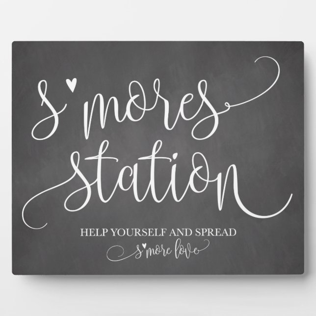 S'mores Station Gefallen Party Signage Fotoplatte (Vorderseite)
