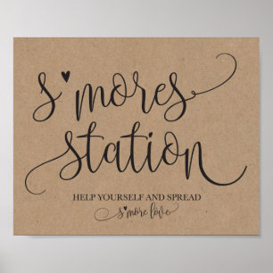 S'mores Station Gefallen Party Signage Poster