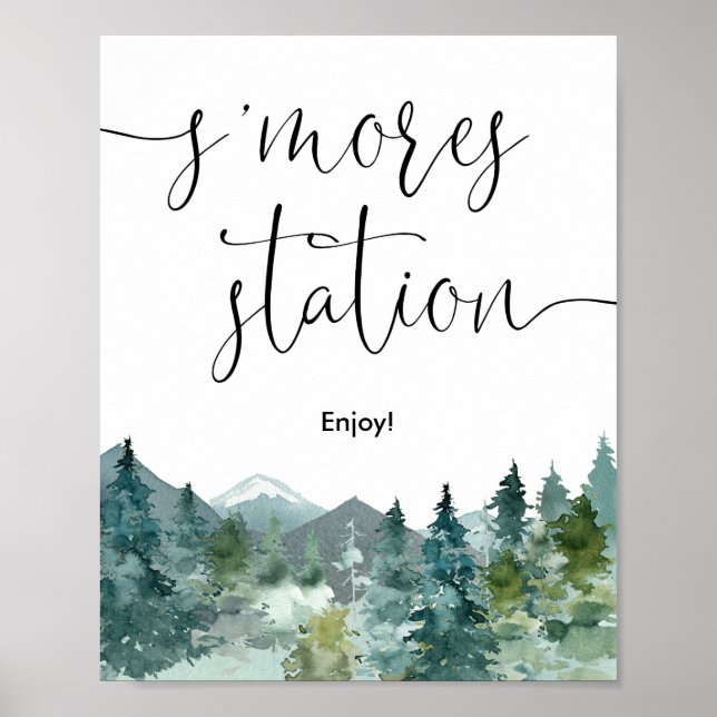 S'mores Station raucht Bar rustikale Berge Poster (Vorne)