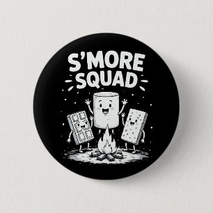 S'mores-Truppe Camping Lagerfeuer Süße Marshmallow Button