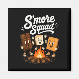 S'mores-Truppe lustiger Marshmallow-Lagerfeuer Magnet