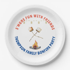 S'mos Spaß Bonfire Backyard Keks Freundschaft gebe Pappteller