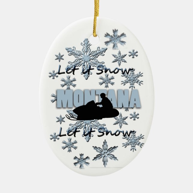 Smowmobile Let it Snow Montana Weihnachtsschmuck (Vorne)