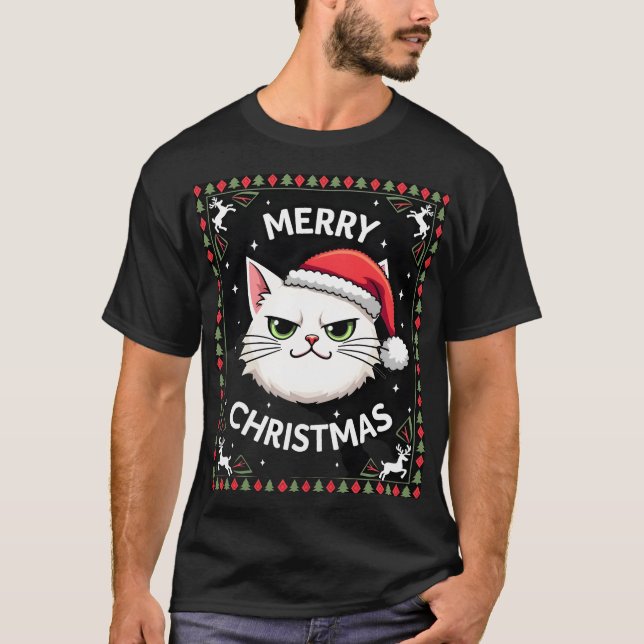 Smudge Cat hässlicher Weihnachtspullover  (1) T-Shirt (Vorderseite)