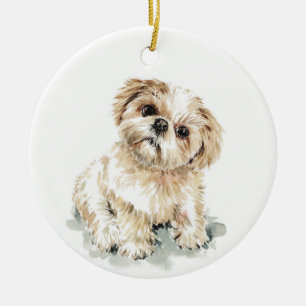 Smudge, Shih Tzu Welpe Keramik Ornament