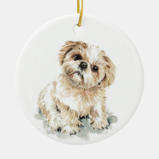 Smudge, Shih Tzu Welpe Keramik Ornament