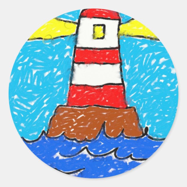 Smudgy Lighthouse Runder Aufkleber (Vorderseite)
