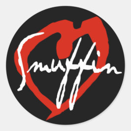 Smuffin Rouge Coeur Sticker Noir