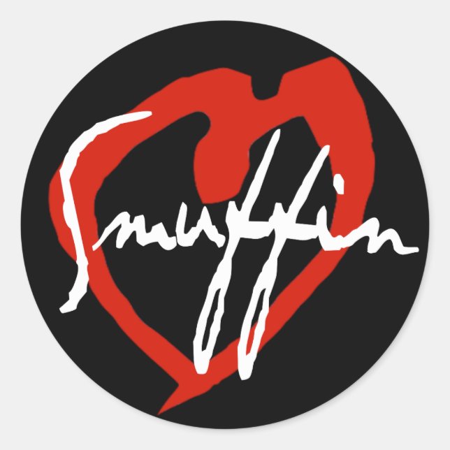 Smuffin Rouge Coeur Sticker Noir (Devant)