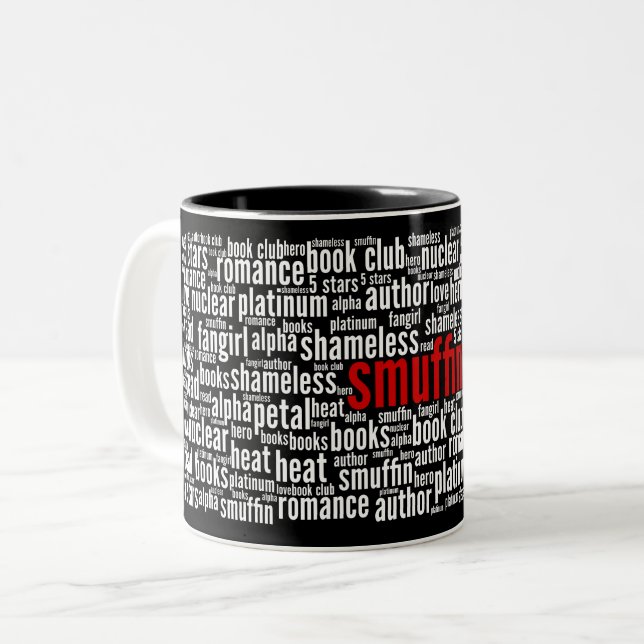 Smuffin Wort-Wolken-Schwarz-Tasse (c) Zweifarbige Tasse (Vorderseite Links)