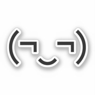Smug Emoticon (EUR ‿) Japanischer Kaomoji Aufkleber