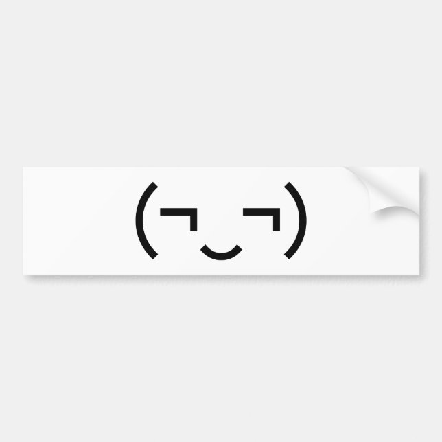 Smug Emoticon (EUR ‿) Japanischer Kaomoji Autoaufkleber (Vorne)