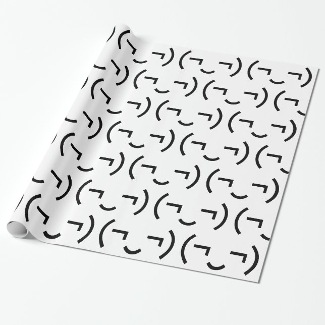 Smug Emoticon (EUR ‿) Japanischer Kaomoji Geschenkpapier (Ungerollt)