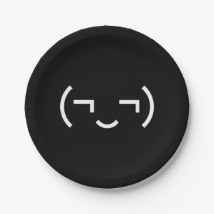 Smug Emoticon (EUR ‿) Japanischer Kaomoji Pappteller