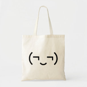 Smug Emoticon (EUR ‿) Japanischer Kaomoji Tragetasche