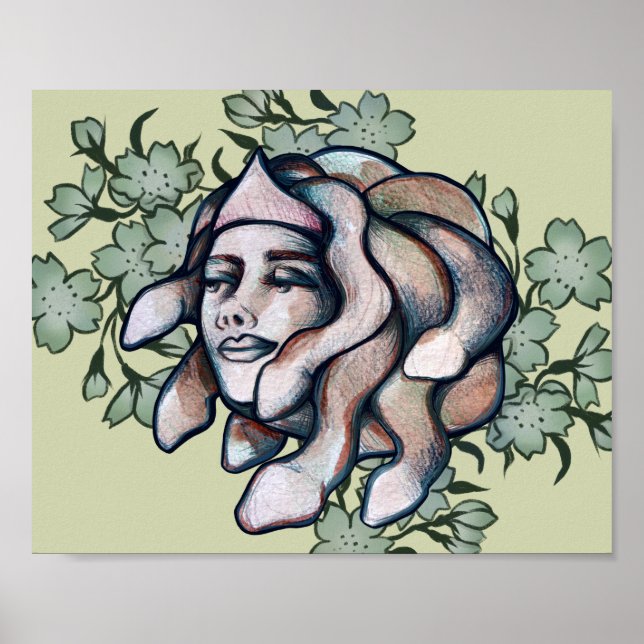 Smug Medusa Artwork Softgorgon Art Medusa Schlange Poster (Vorne)
