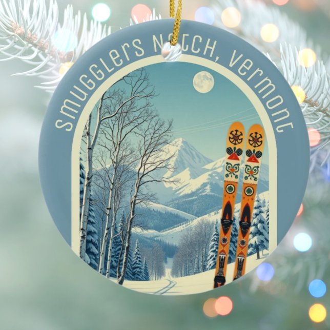 Smugglers Notch Vermont ski souvenir  Keramik Ornament (Von Creator hochgeladen)