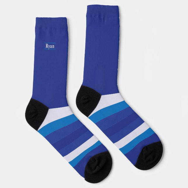 Smurfy Blue heimlich Wild Stripes Socken (Rechts)
