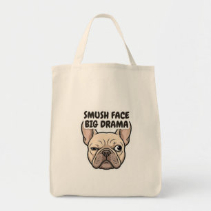 Smush Face Big Drama Frenchie Aufkleber Tragetasche