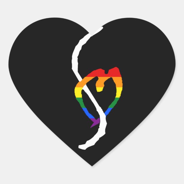 Smut Mark Pride - Anpassbar (schwarz) Herz-Aufkleber (Vorderseite)