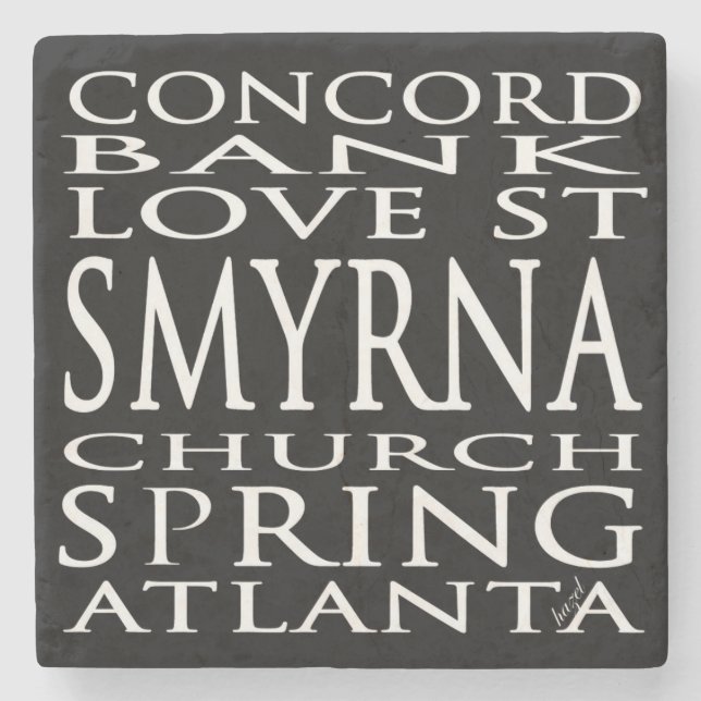 Smyrna Georgia Straßen benennen Untersetzer (Vorderseite)