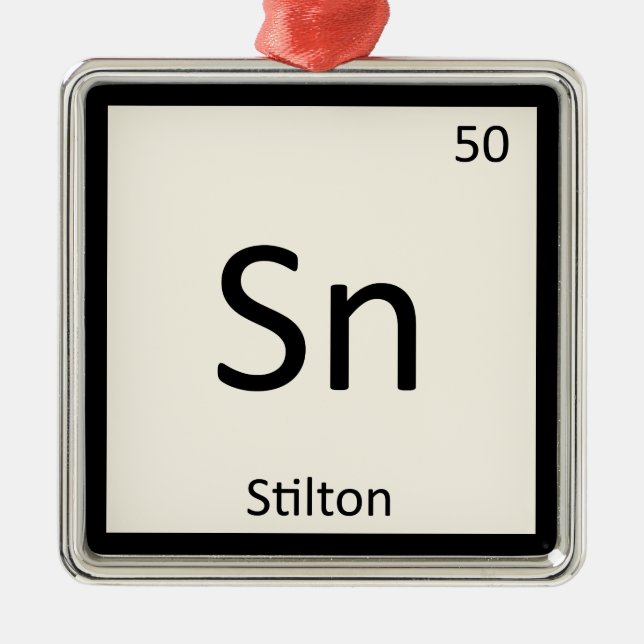 Sn - Stilton Cheese Chemie Periodische Tabelle Ornament Aus Metall (Vorne)