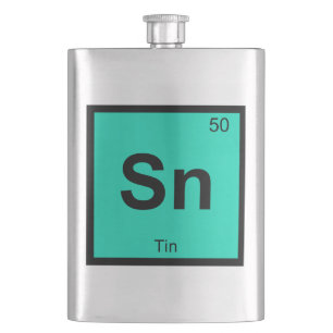 Sn - Zinn-Chemie Periodisches Symbol-Element Flachmann