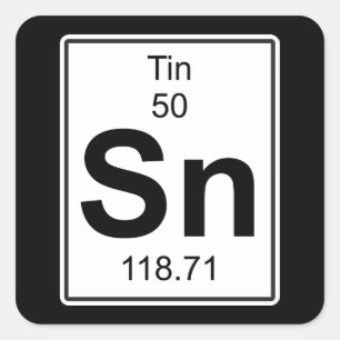 Sn - Zinn Quadratischer Aufkleber