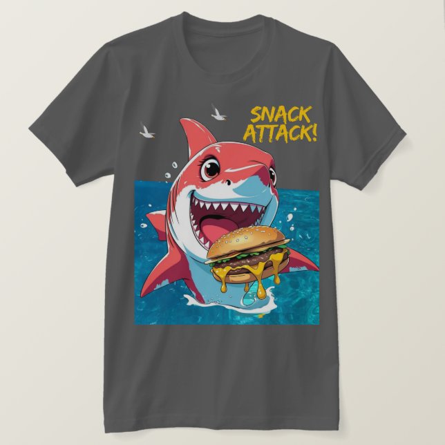 Snack Attack Hai T-Shirt (Design vorne)