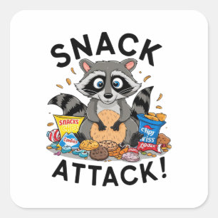 Snack Attack Quadratischer Aufkleber