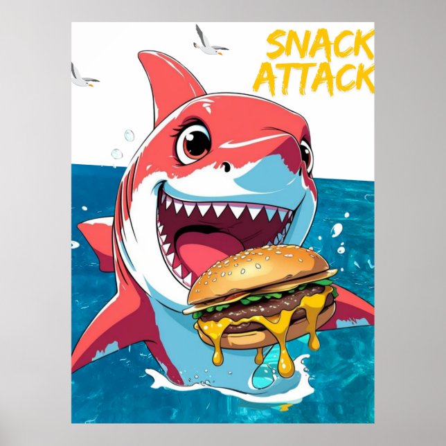 Snack Attack Shark – Sommerposter Poster (Vorne)