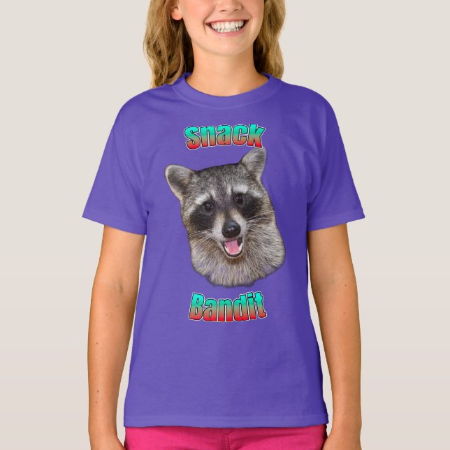 Snack Bandit Funny Raccoon Kinder T - Shirt (Vorderseite)