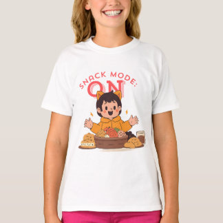 Snack Mode: ON - Niedlicher Cartoon-Charakter mit  T-Shirt