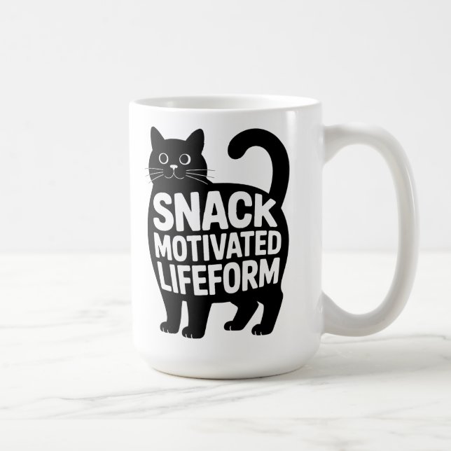Snack Motivated Lifeform Fat Cat Humor Kaffeetasse (Rechts)