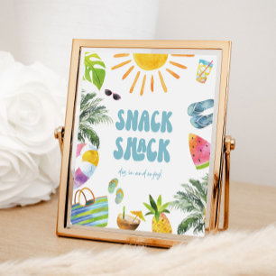 Snack Pool Party Station Anmeldung Poster