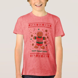 Snack Squad Leader Powered by Treats Ugly Sweater Tri-Blend Shirt