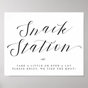 Snack Station Chic Brautparty- oder Hochzeits-Schi Poster