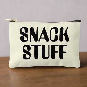 Snack Stuff Neutral Black Bold Typografie Zubehörtasche